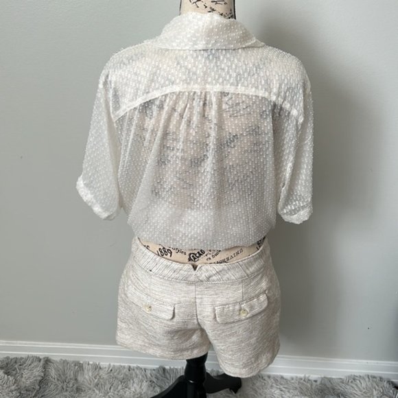Banana Republic see through button down short sleeve shirt Size Large - Picture 4 of 4